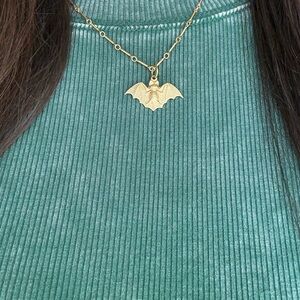 Vintage gold bat charm